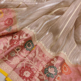 Pure Kora Silk Handwoven Banarasi Saree