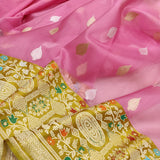 Pink Color Pure Kora Silk Handwoven Banarasi Saree