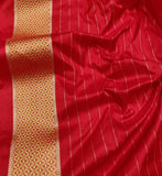 Parrot Green Color Pure Kora Silk Handwoven Banarasi Saree