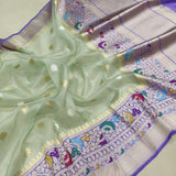Pure Kora Silk Handwoven Banarasi Saree