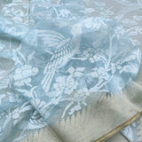 Pure Kora Net Handwoven Banarasi Saree