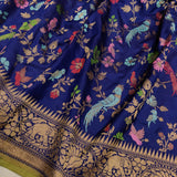 Navy Blue Color Pure Katan Silk Handwoven Banarasi Saree