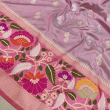 Dual Shade Pure Katan Silk Handwoven Banarasi Saree