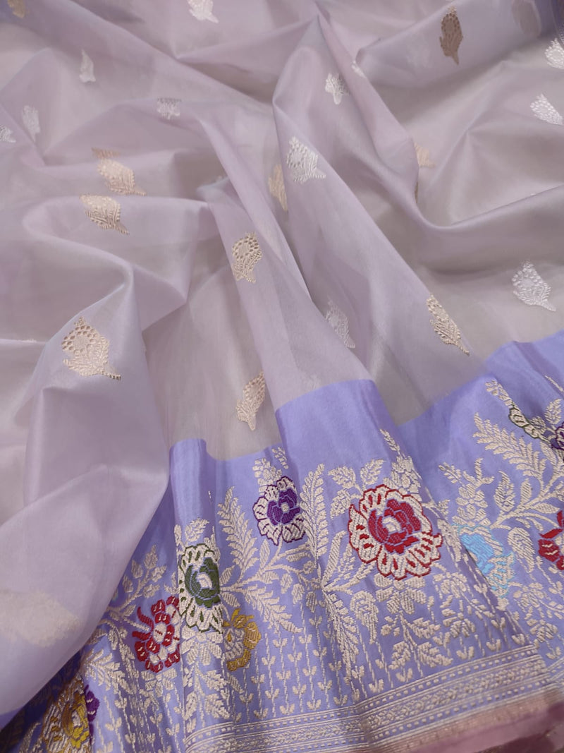 Pure Kora Silk Handwoven Banarasi Saree