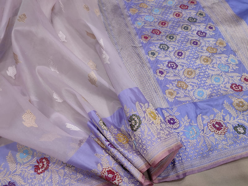 Pure Kora Silk Handwoven Banarasi Saree