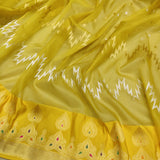 Yellow Colour Pure Kora Silk Handwoven Banarasi Saree
