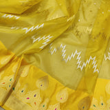 Yellow Colour Pure Kora Silk Handwoven Banarasi Saree