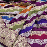 Multicolor Pure Katan Silk Handwoven Banarasi Saree