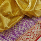 Yellow Colour Pure Tissue Silk Handwoven Banarasi Saree