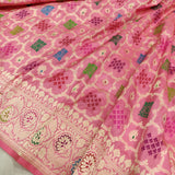 Light Pink Color Pure Katan Silk Handwoven Banarasi Saree