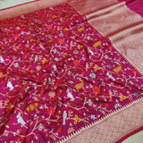 Dual Shade Pure Katan Silk Handwoven Banarasi Saree
