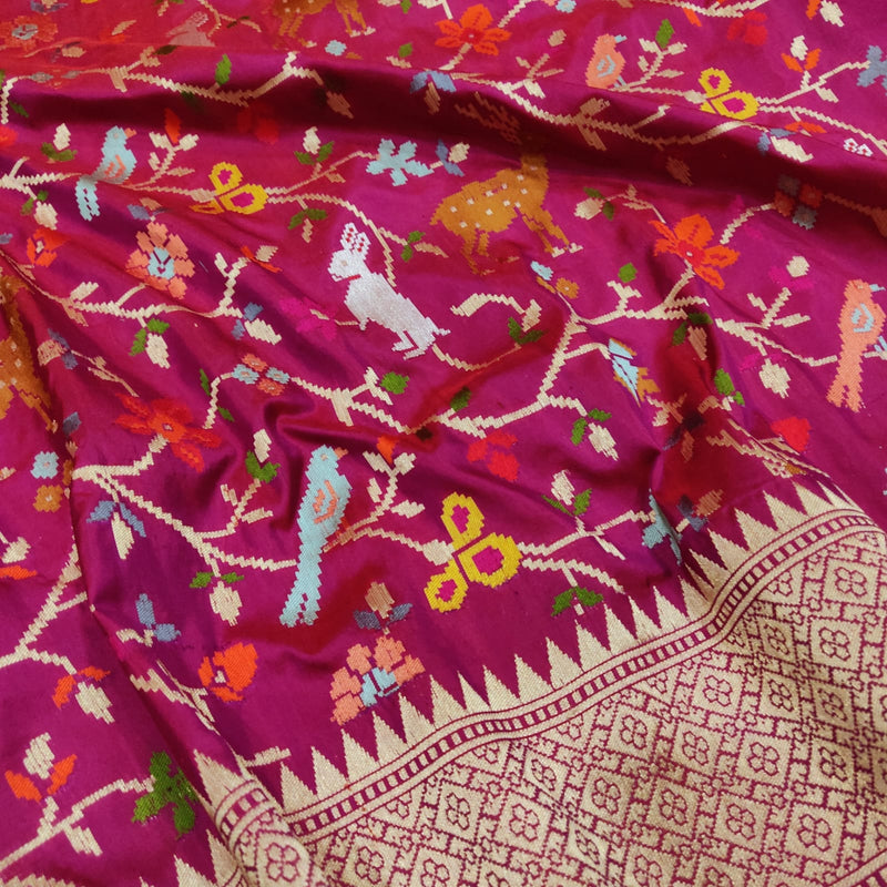 Dual Shade Pure Katan Silk Handwoven Banarasi Saree