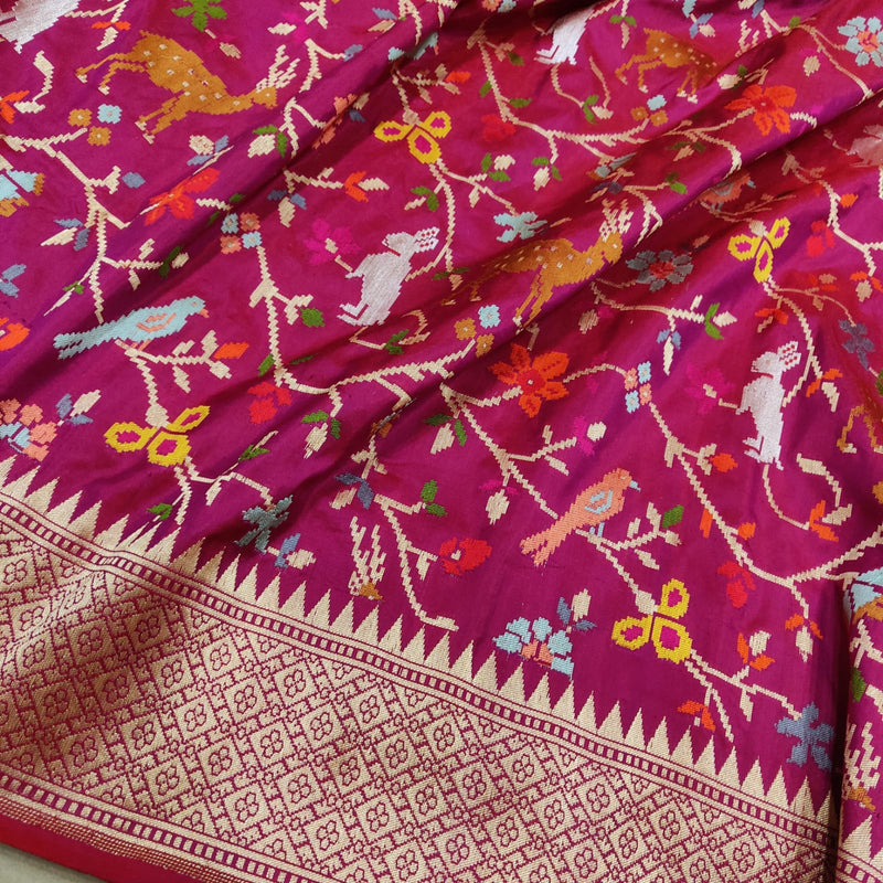 Dual Shade Pure Katan Silk Handwoven Banarasi Saree