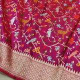 Dual Shade Pure Katan Silk Handwoven Banarasi Saree