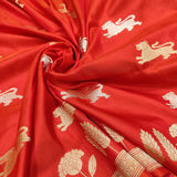 Red Colour Pure Katan Silk Handwoven Banarasi Saree