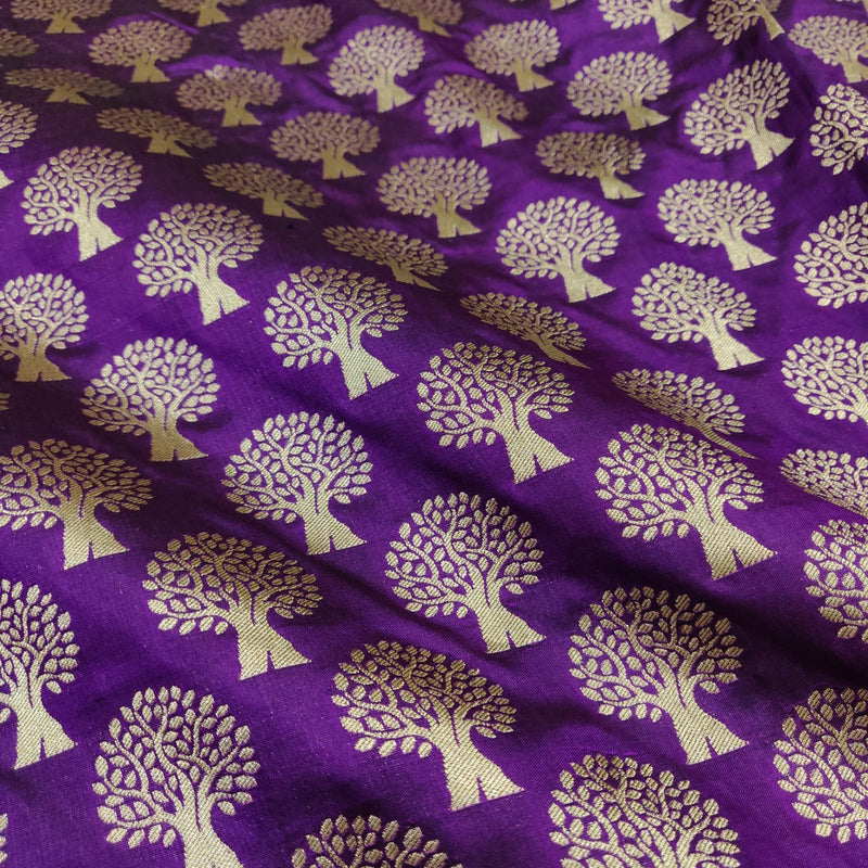 Purple Colour Pure Katan Silk Handwoven Banarasi Saree