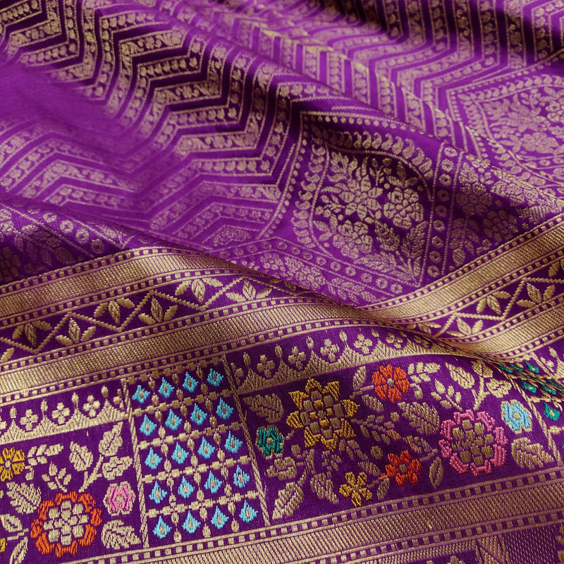 Dual Shade Pure Katan Silk Handwoven Banarasi Saree