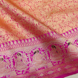 Dual Shade Pure Katan Silk Handwoven Tanchoi Banarasi Saree