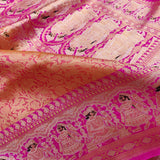 Dual Shade Pure Katan Silk Handwoven Tanchoi Banarasi Saree