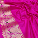 Dual Shade Pure Katan Silk Handwoven Tanchoi Banarasi Saree