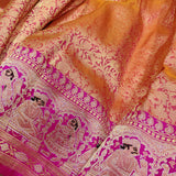 Dual Shade Pure Katan Silk Handwoven Tanchoi Banarasi Saree