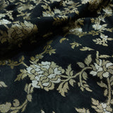 Black Color Cotton Ektara Jamdani Handwoven Banarasi Saree