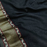 Black Color Cotton Ektara Jamdani Handwoven Banarasi Saree