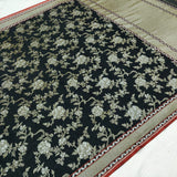 Black Color Cotton Ektara Jamdani Handwoven Banarasi Saree