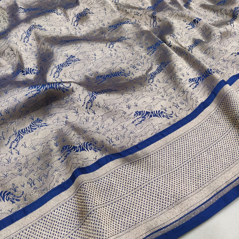 Pure Katan Silk Handwoven Tanchoi Banarasi Saree