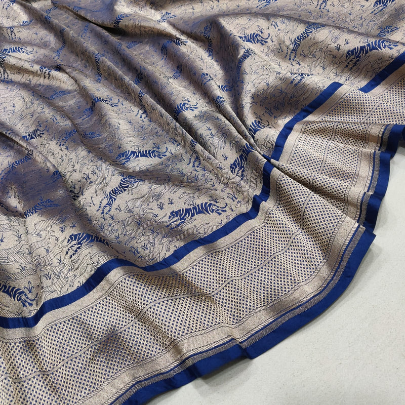 Pure Katan Silk Handwoven Tanchoi Banarasi Saree
