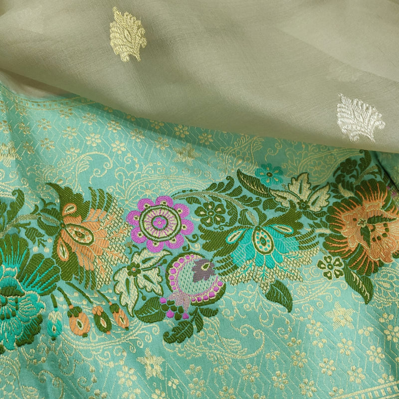 Pure Kora Silk Handwoven Banarasi Saree