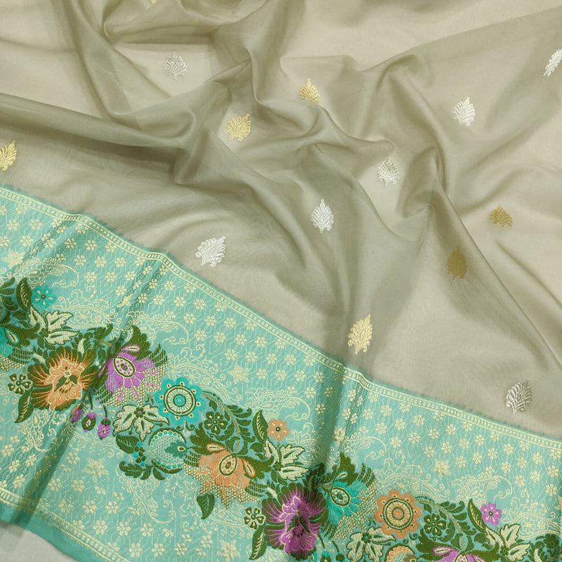 Pure Kora Silk Handwoven Banarasi Saree