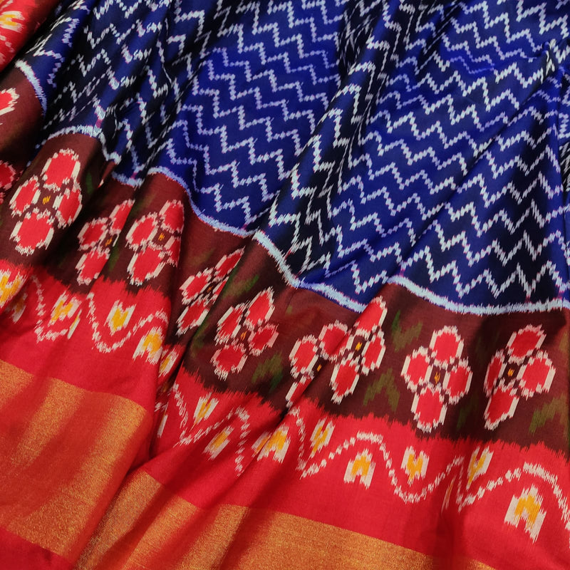 Blue Colour Pure Hand Woven Mulberry Silk Saree