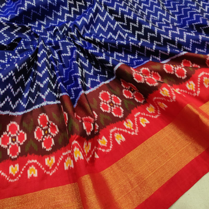 Blue Colour Pure Hand Woven Mulberry Silk Saree