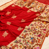 Red Color Pure Katan Silk Handwoven Banarasi Saree