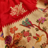 Red Color Pure Katan Silk Handwoven Banarasi Saree