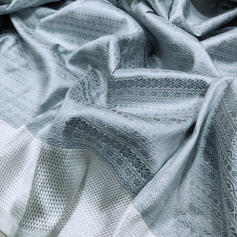 Gray Color Pure Katan Silk Handwoven Banarasi Saree