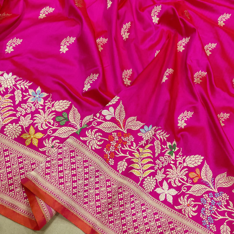 Pink Colour Pure Katan Silk Handwoven Banarasi Saree