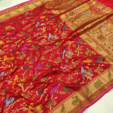 Red Color Pure Katan Silk Handwoven Banarasi Saree