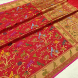 Red Color Pure Katan Silk Handwoven Banarasi Saree