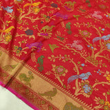 Red Color Pure Katan Silk Handwoven Banarasi Saree