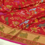 Red Color Pure Katan Silk Handwoven Banarasi Saree