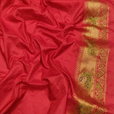 Red Color Pure Katan Silk Handwoven Banarasi Saree
