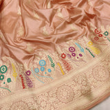 Pastel Color Pure Katan Silk Handwoven Banarasi Saree