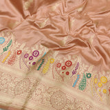 Pastel Color Pure Katan Silk Handwoven Banarasi Saree