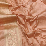 Pastel Color Pure Katan Silk Handwoven Banarasi Saree