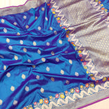 Dual shade Katan Silk Handwoven Banarasi Saree