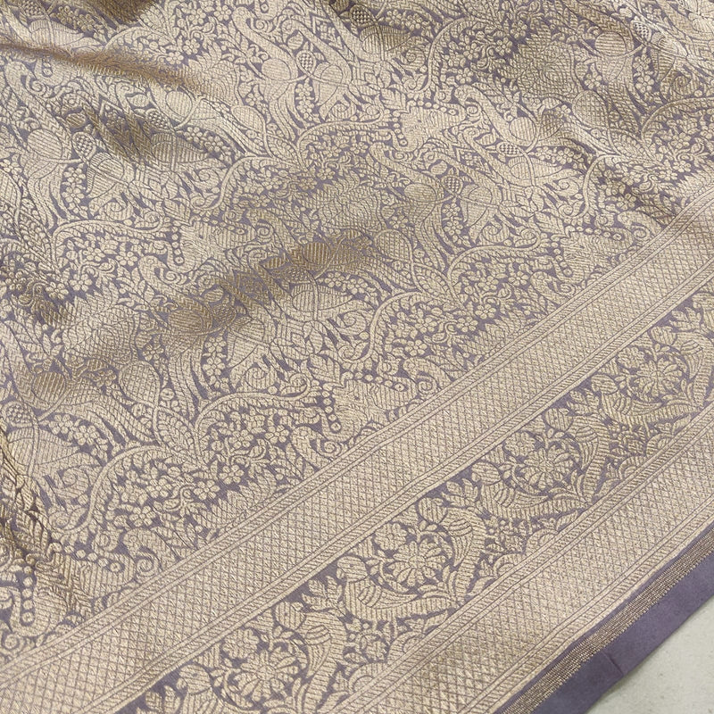 Pure Katan Silk Handwoven Tanchoi Banarasi Saree