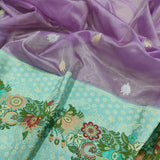 Lavender Colour Pure Tissue Silk Handwoven Banarasi Saree