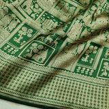 Green Color Pure Katan Silk Handwoven Tanchoi Banarasi Saree